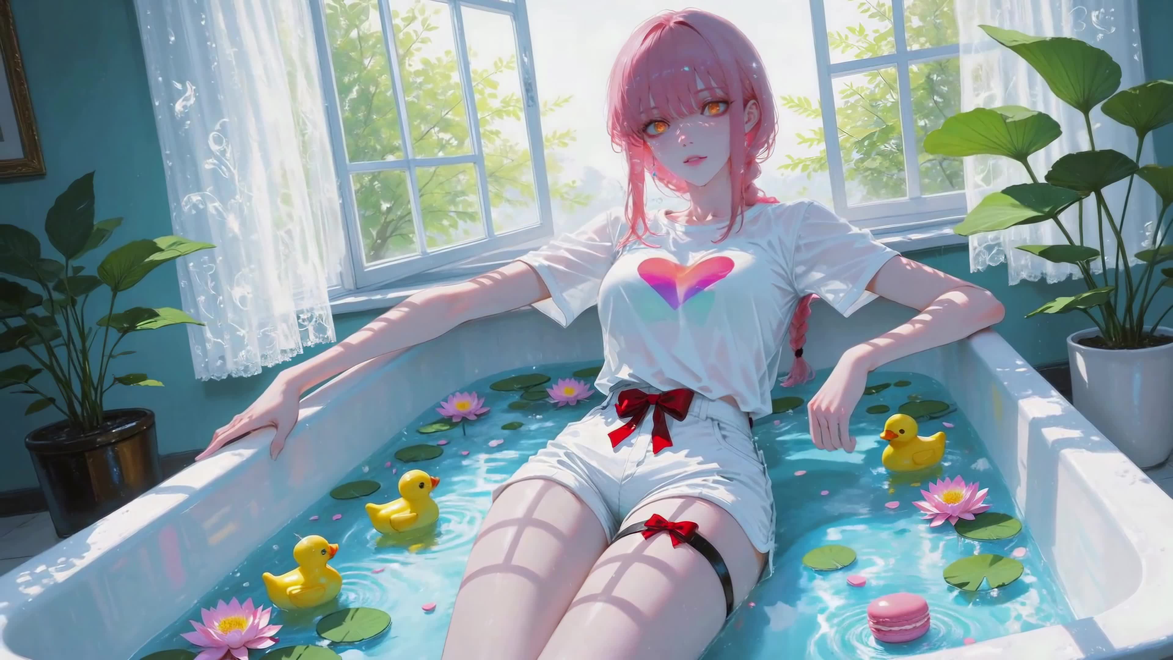 粉发少女的夏日闲情
