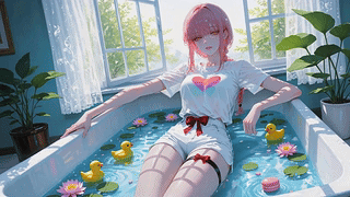 粉发少女的夏日闲情