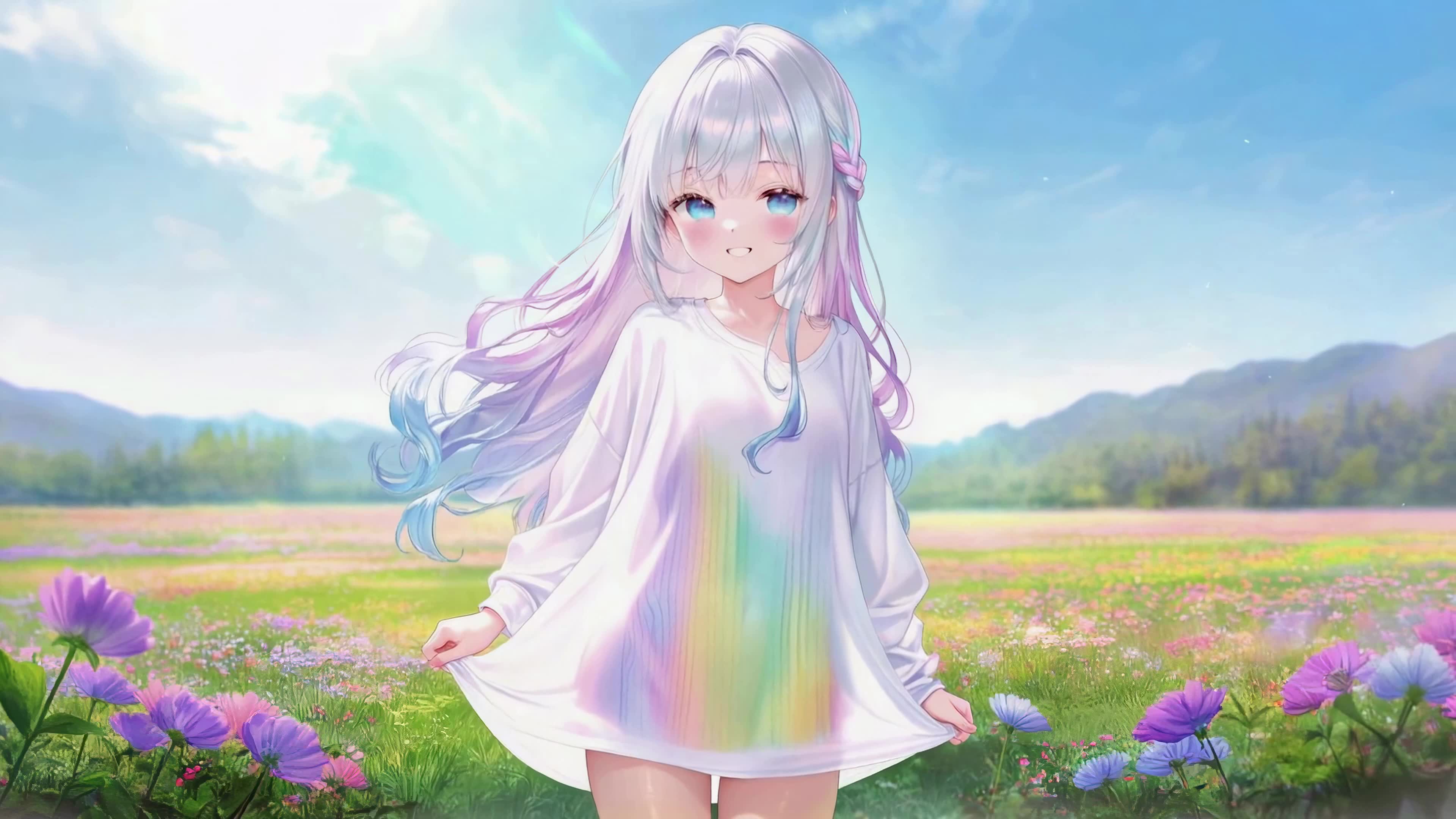 晴空花野少女