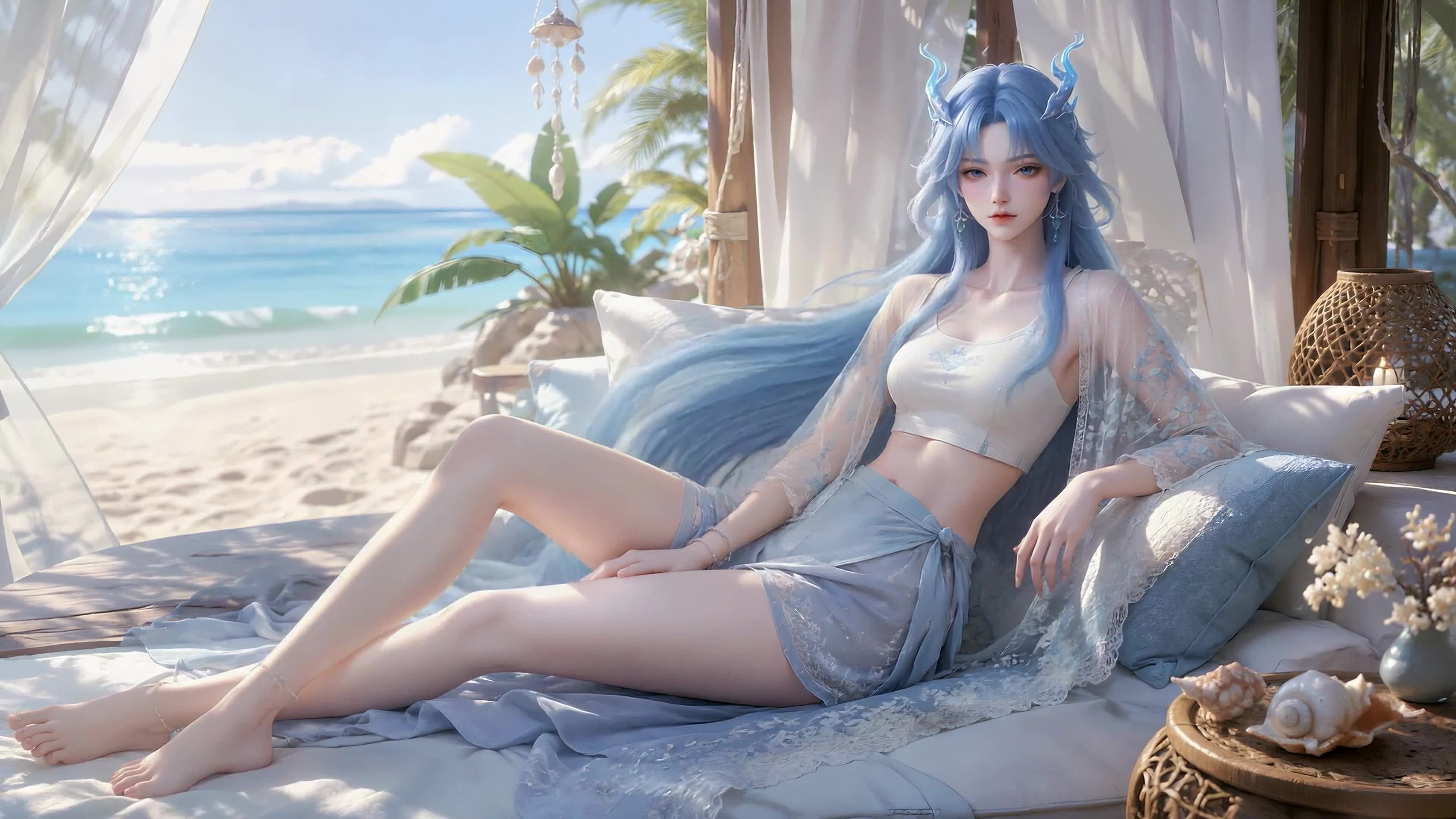 海滨休憩清宵
