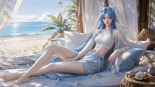 海滨休憩清宵