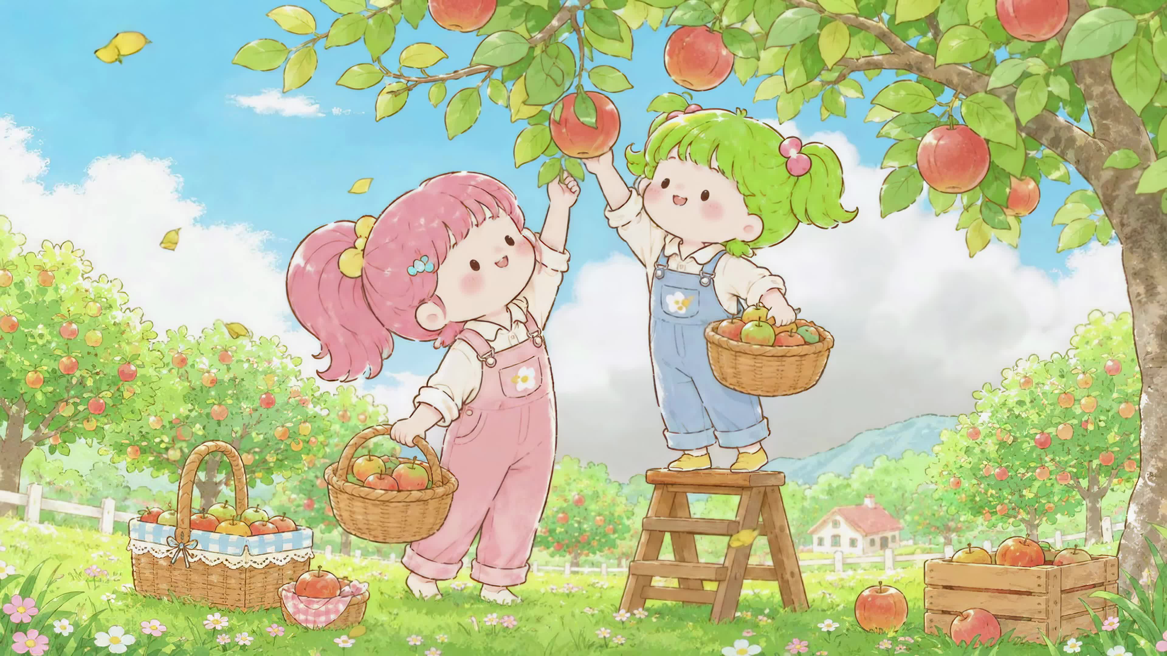 秋日果园摘苹果