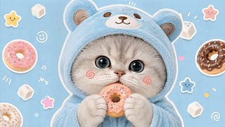 爱吃甜甜圈的软萌小猫