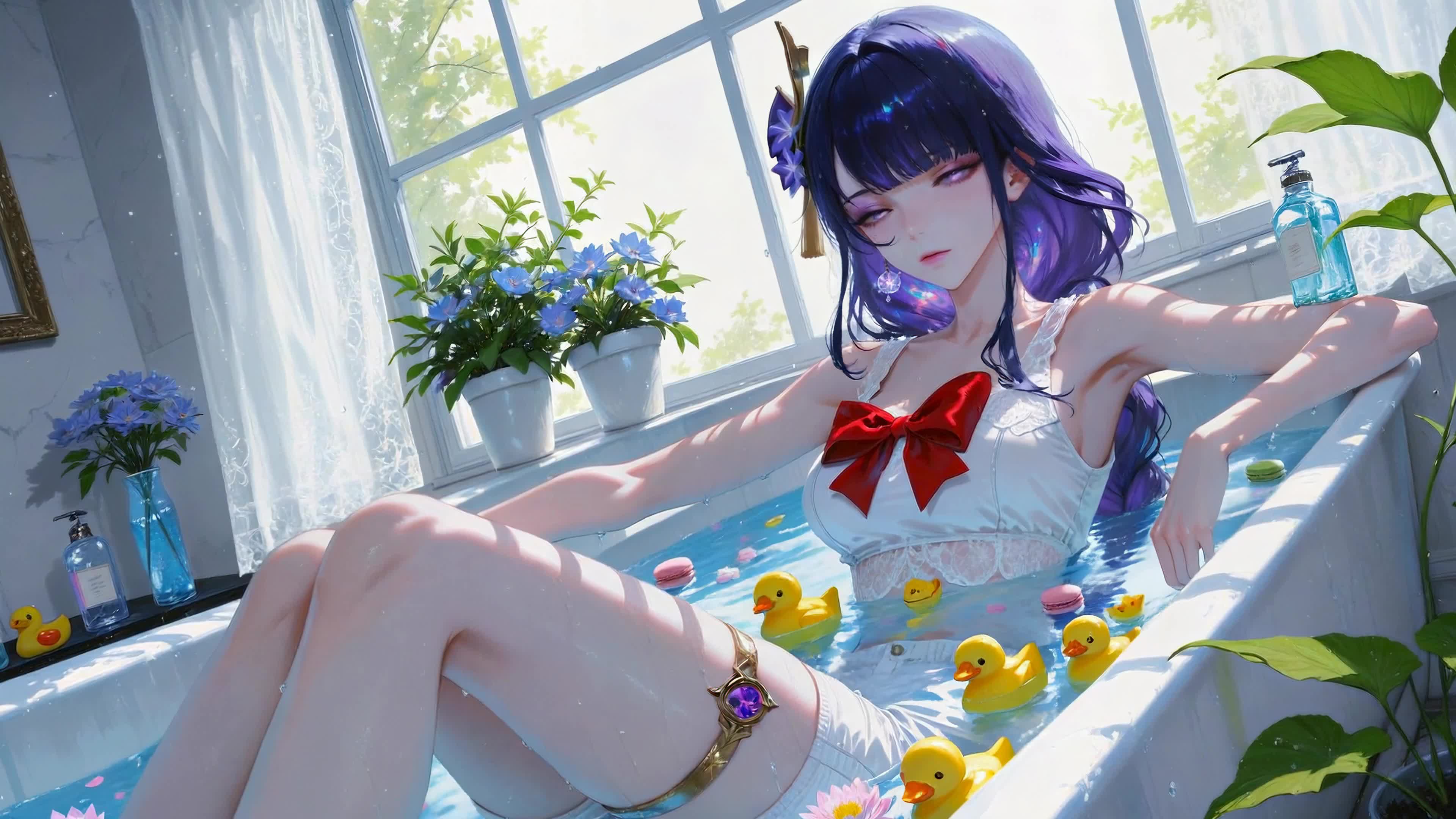 紫发少女浴室闲憩雷电将军