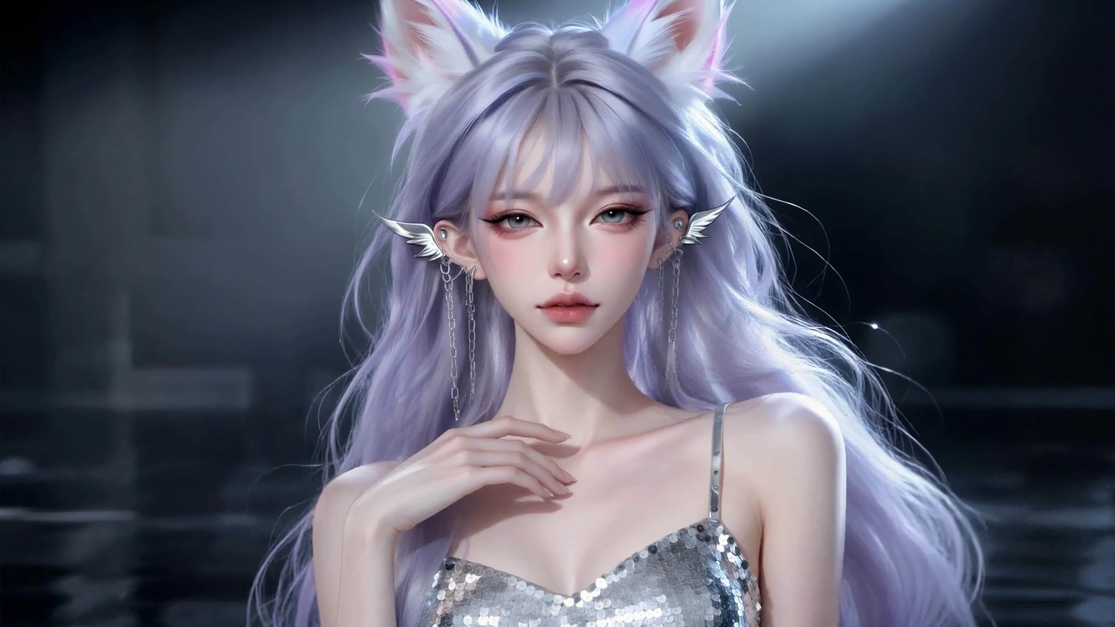 紫发狐耳少女