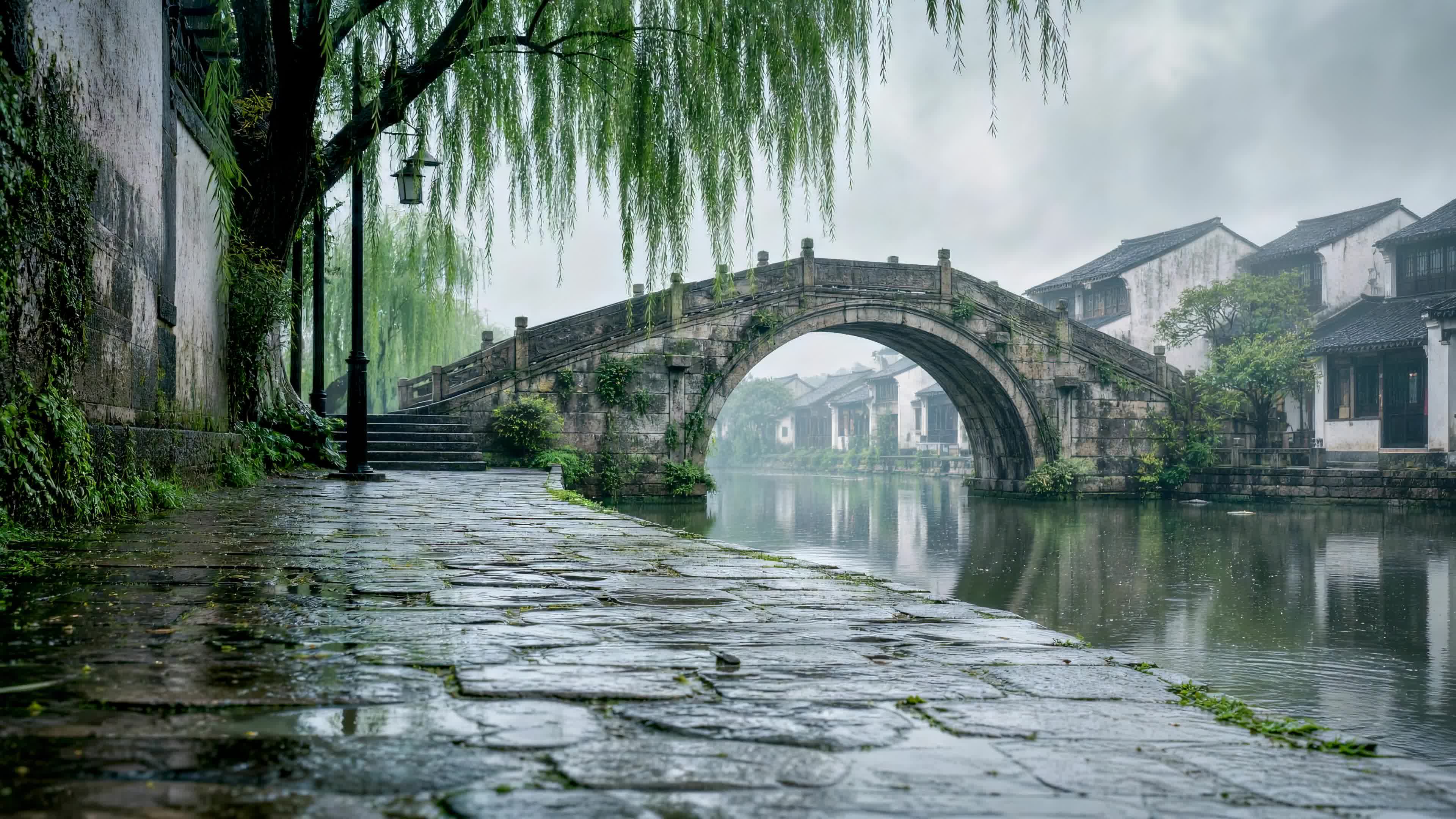 雨天桥边