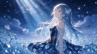 水晶花野 · 【银发少女·星空水镜】