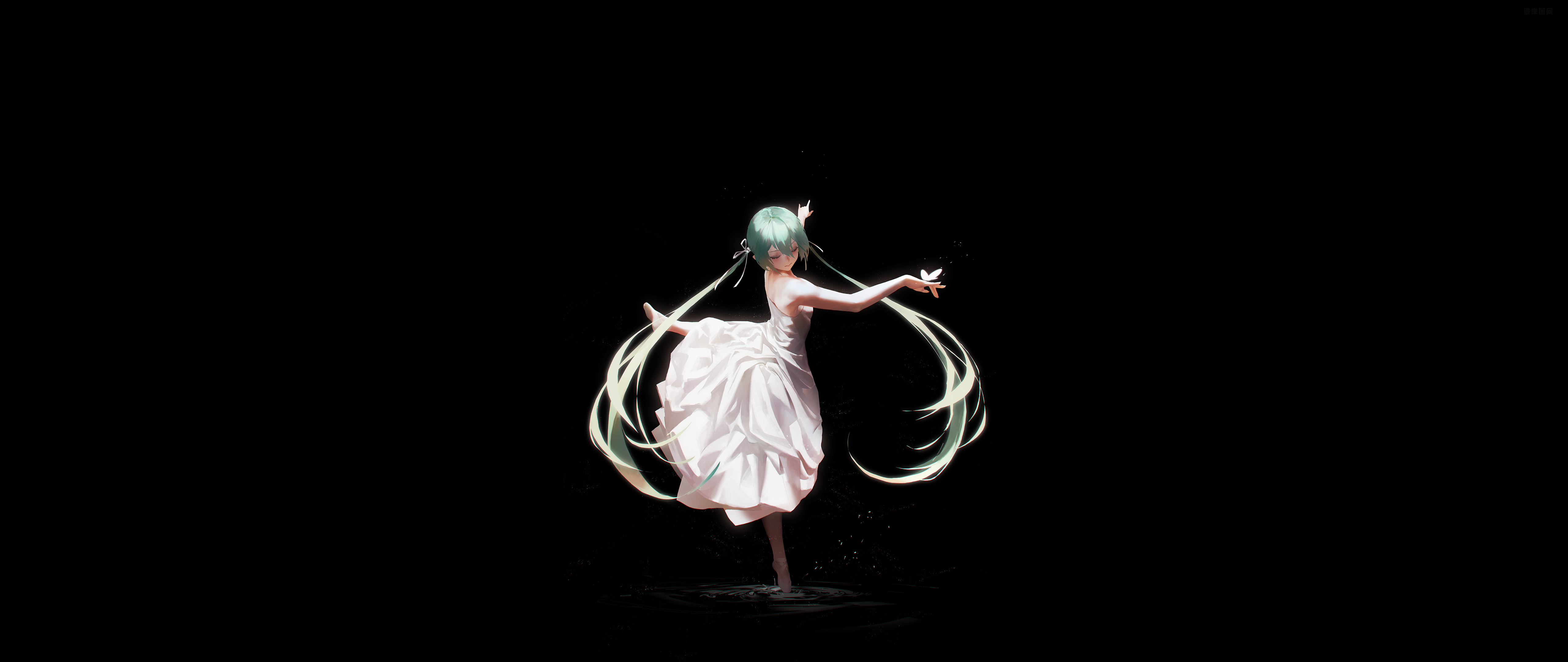 极简 暗黑 初音未来 花