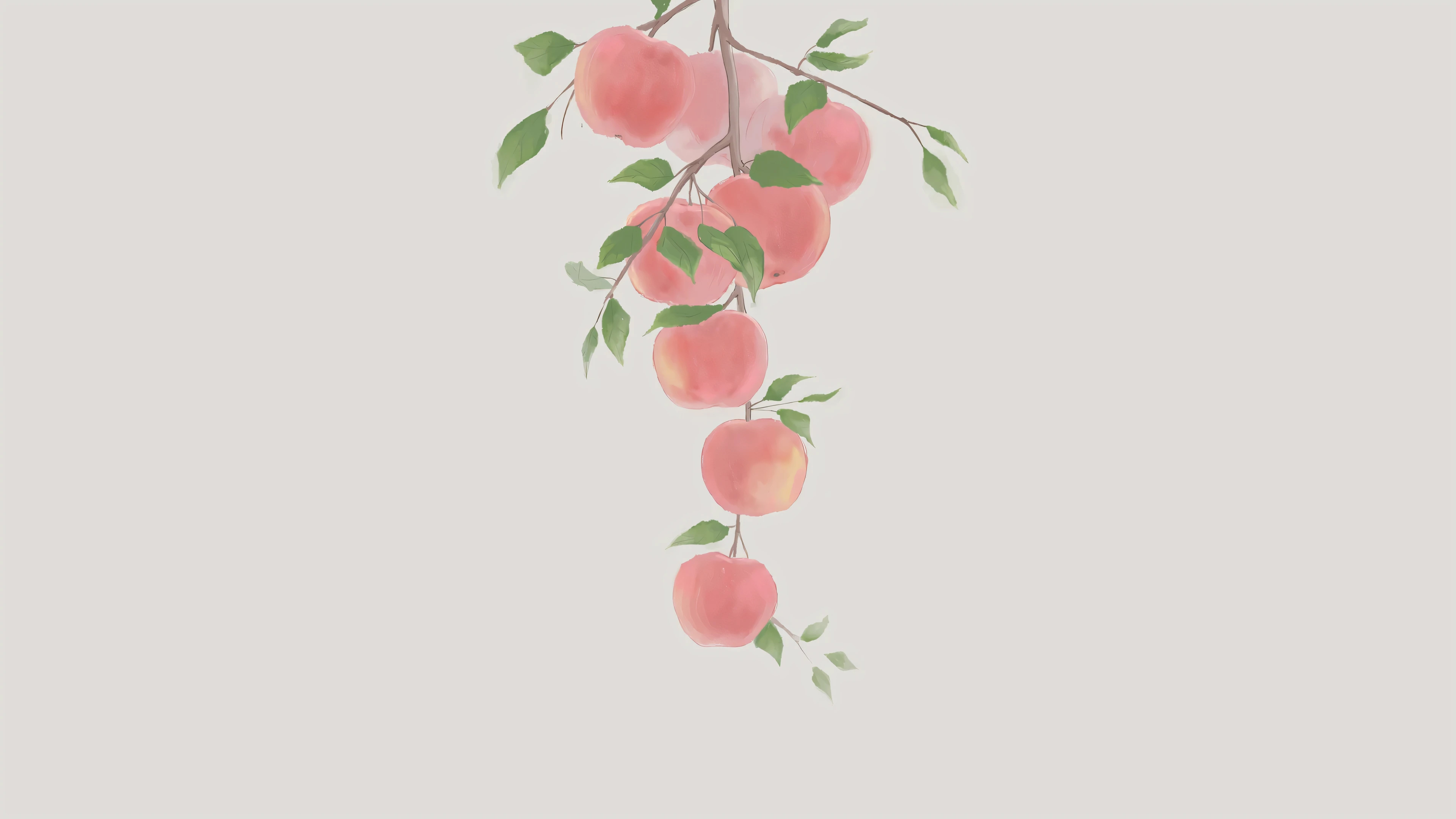 苹果 绘画 简约 4K极简壁纸 3840x2160