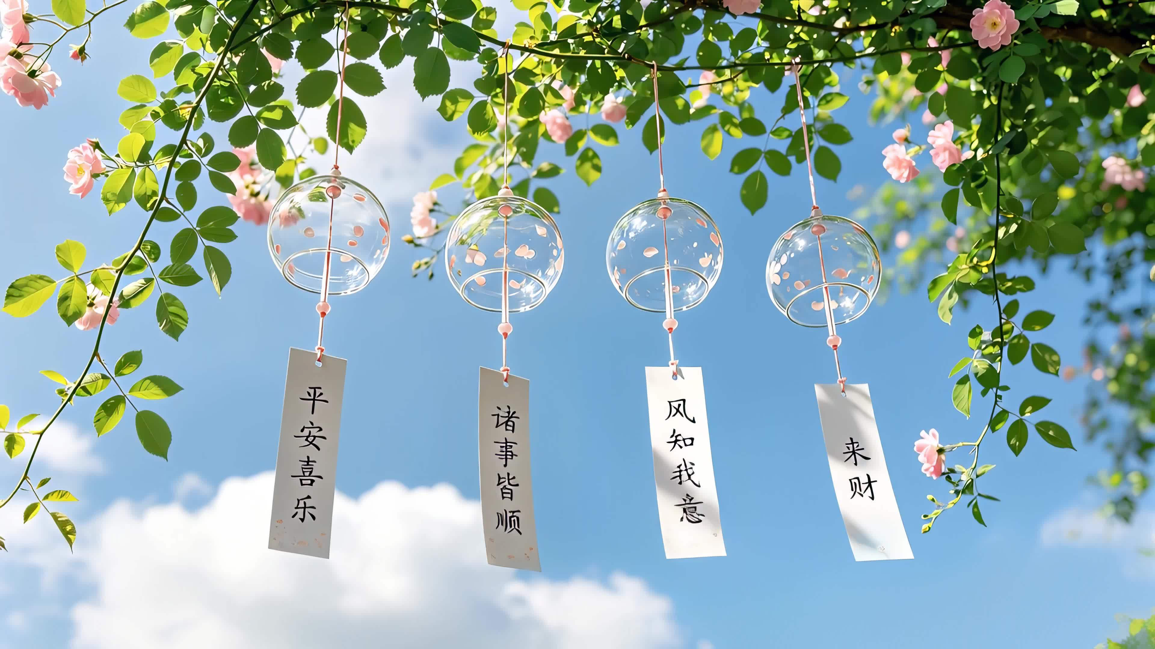 来财！护眼花枝祝福风铃