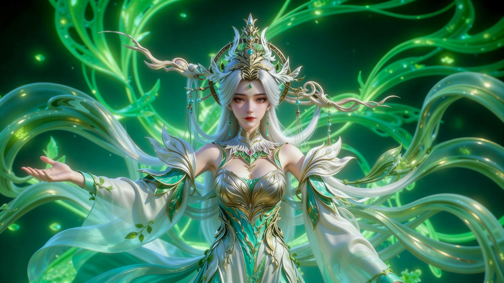 仙侠女神萦绕荧光藤蔓_e7cdc6b9aaee