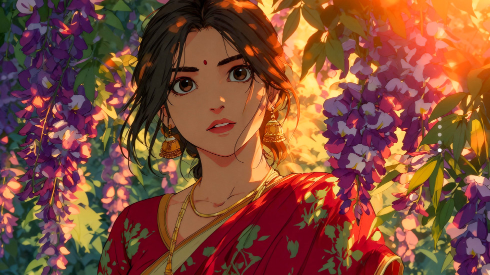 传统纱丽少女 紫藤花_4e4b6b2457c6
