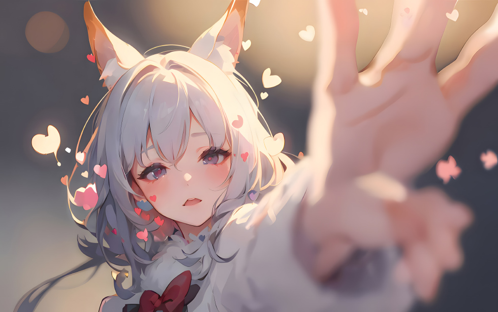 兽耳少女 爱心特效飘落_731cfb3fcf67