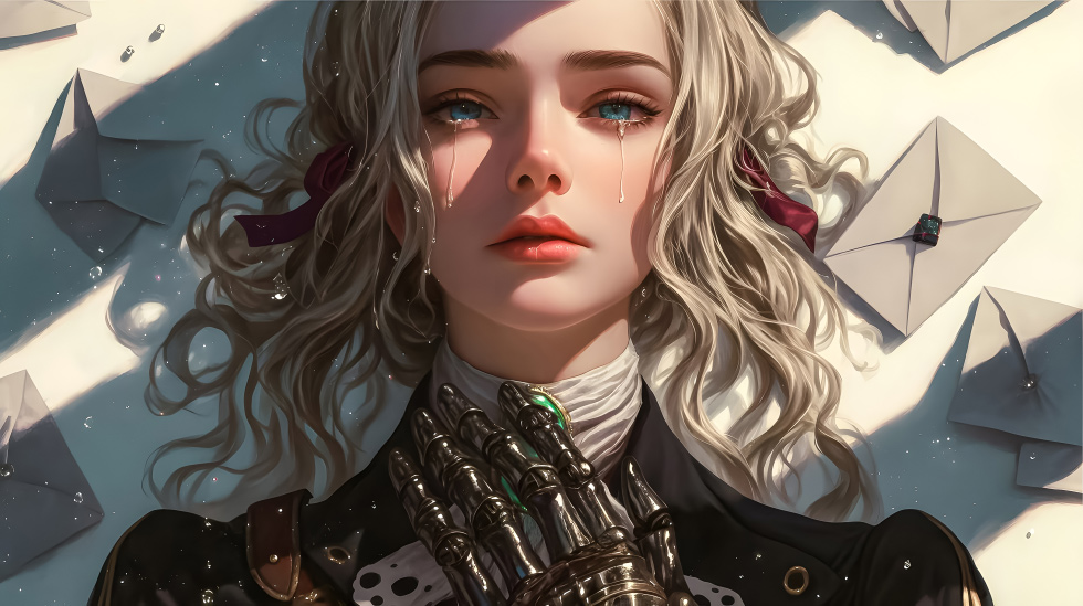 卷发少女 哭泣伤悲_d8af7ac8ed82