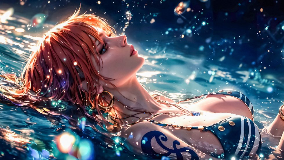 娜美Nami 海贼王 小财迷 衍生插画_1425dc3894fa