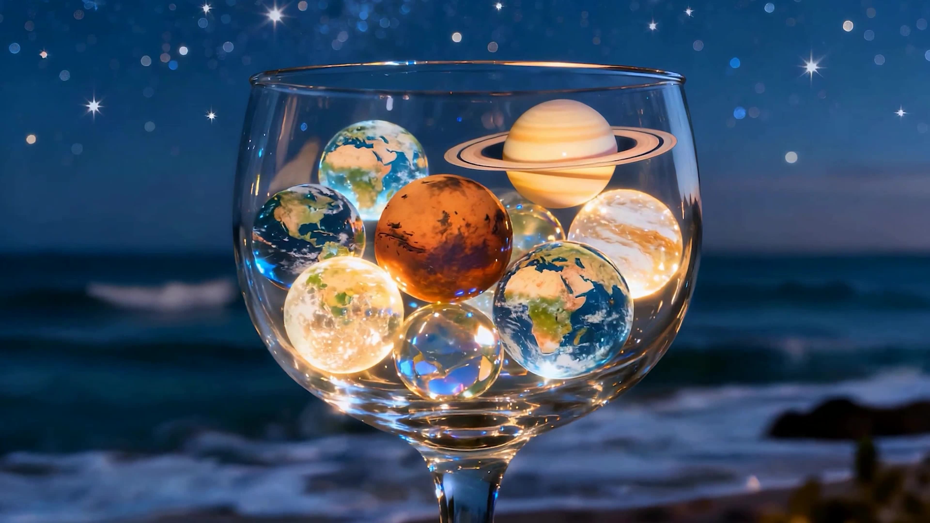 海景玻璃杯星球