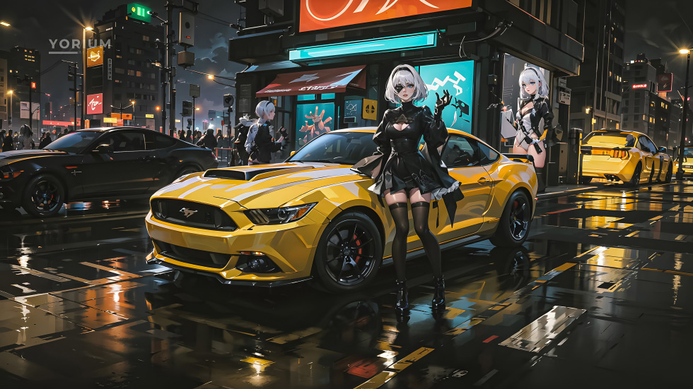 尤尔哈2B 福特野马 雨夜_4297ef997d0e