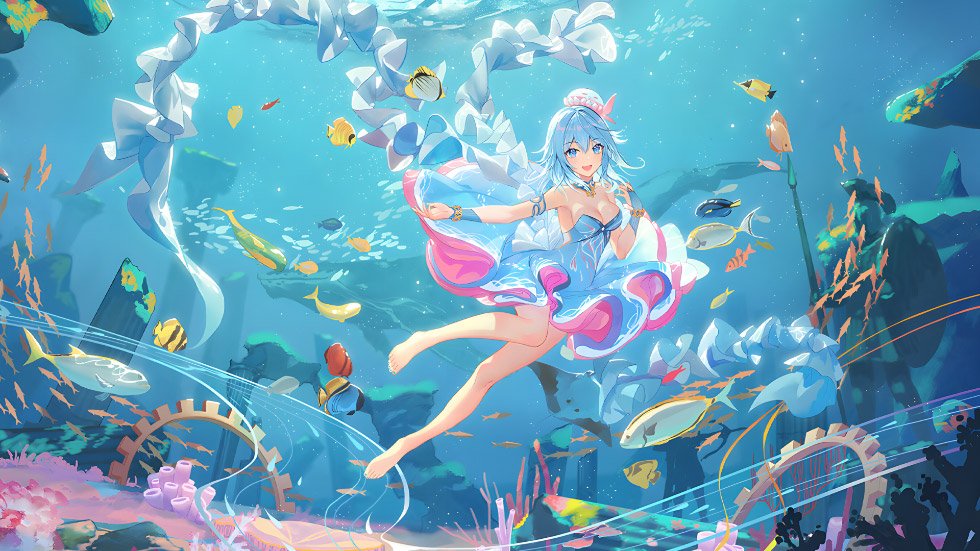 水下的蓝发少女 二次元_b443b470ee21