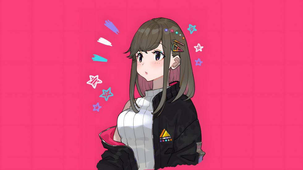 潮流女孩 粉色背景_af029e8d0e77