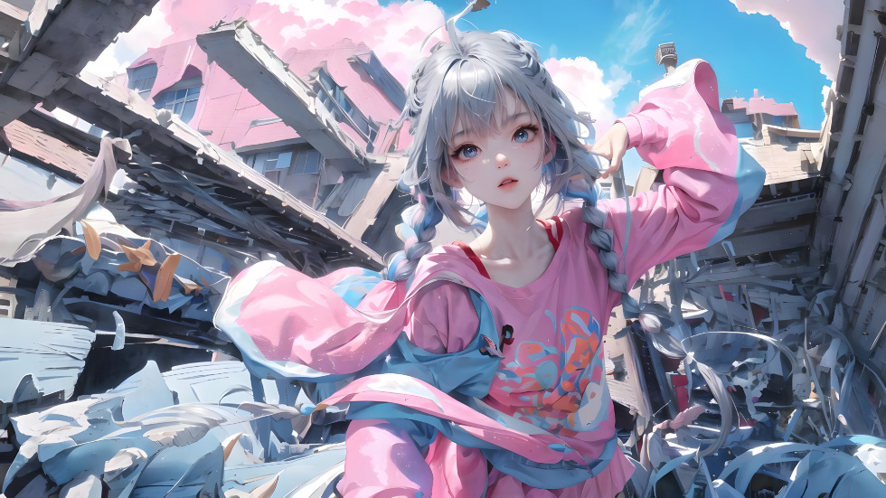 甜系少女 马卡龙配色 废土美学_ab8e07373404