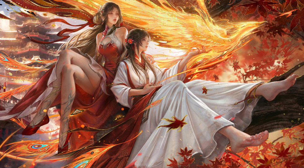 红白衣女子 火焰凤凰_5e7a21a2f1c1