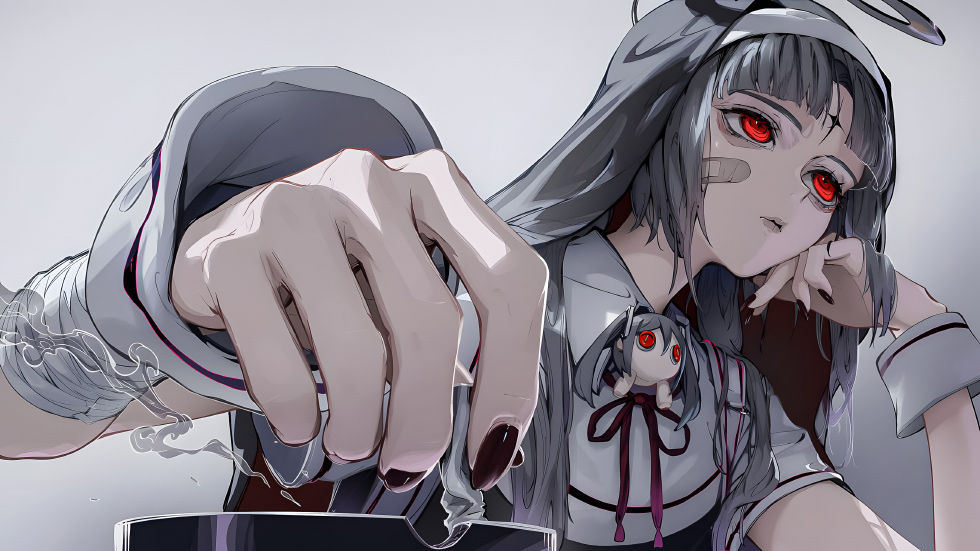 红瞳绷带少女 诡谲风_921054584411