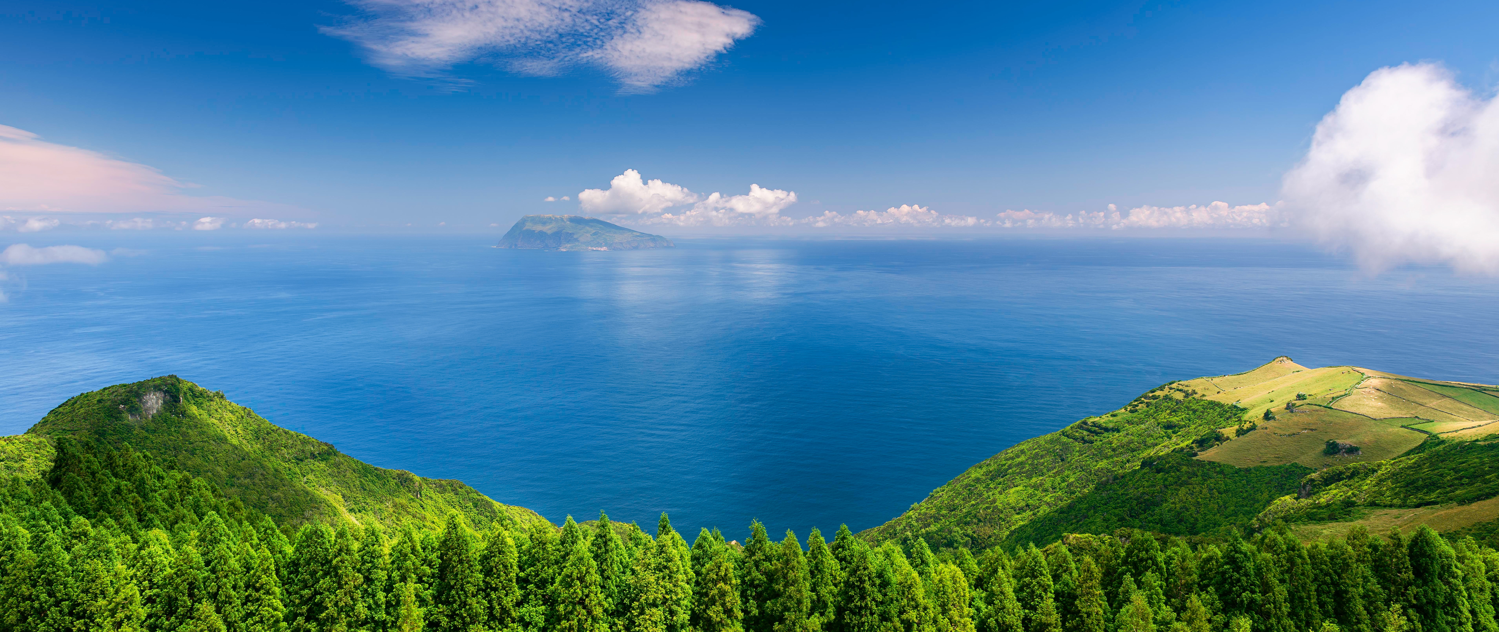 岛屿 海岸 天空 云 树林