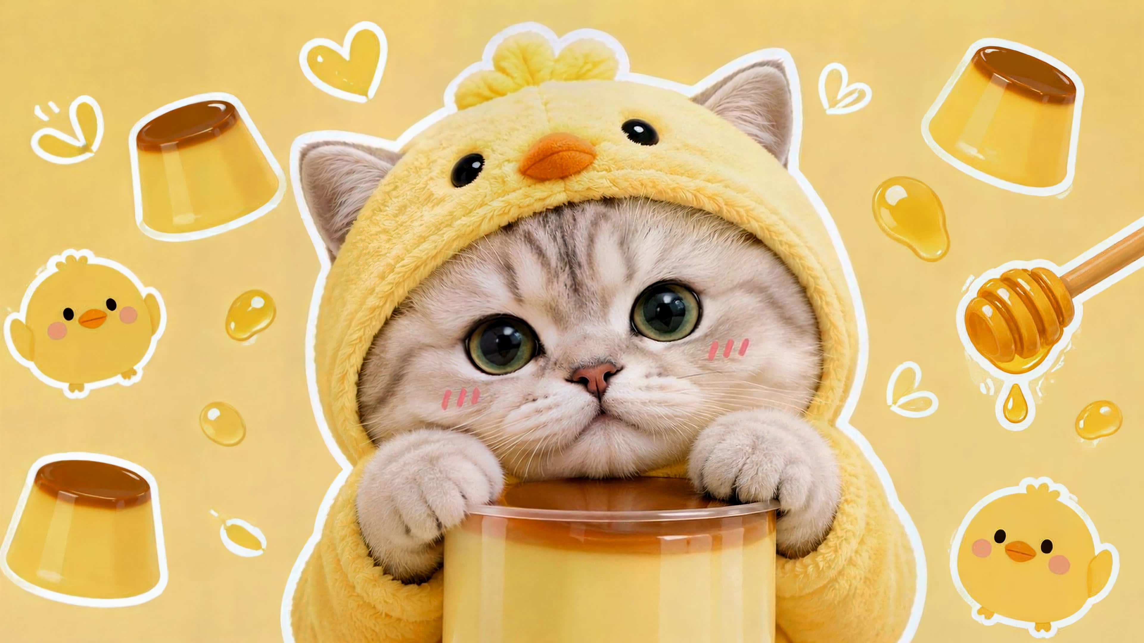 布丁小鸡装萌猫
