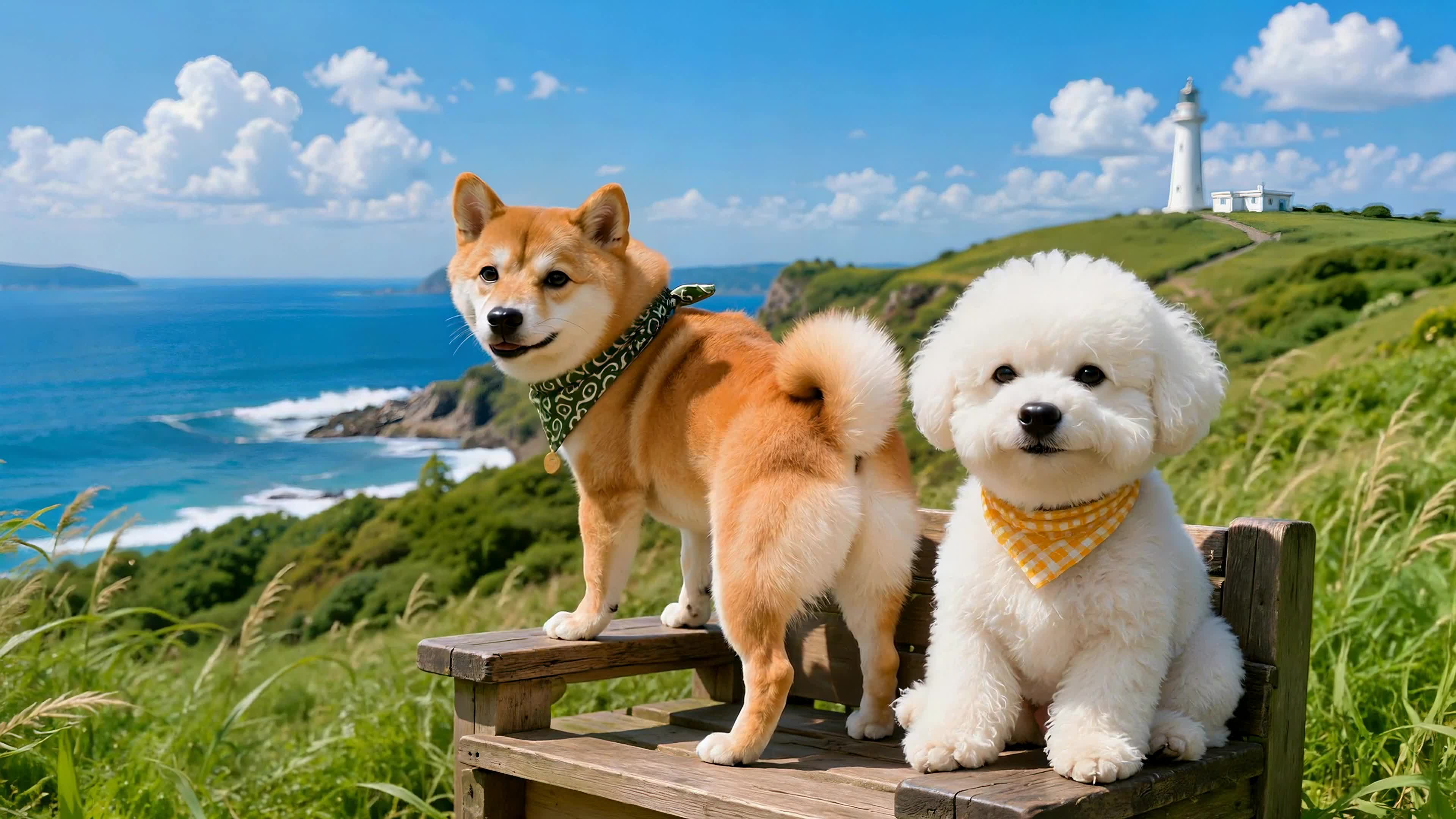 晴海岸边的萌犬时光