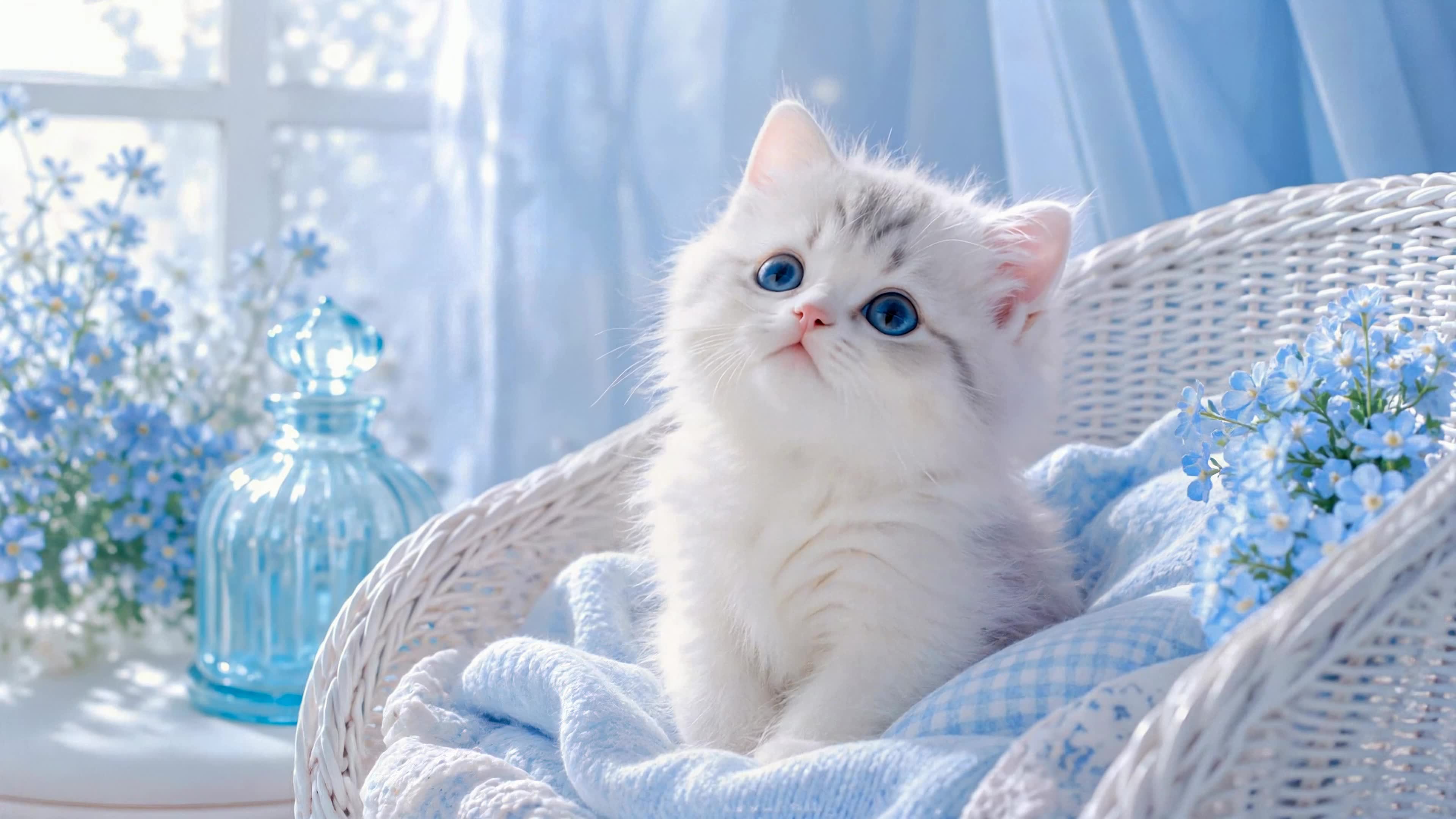 蓝眸奶猫的午后
