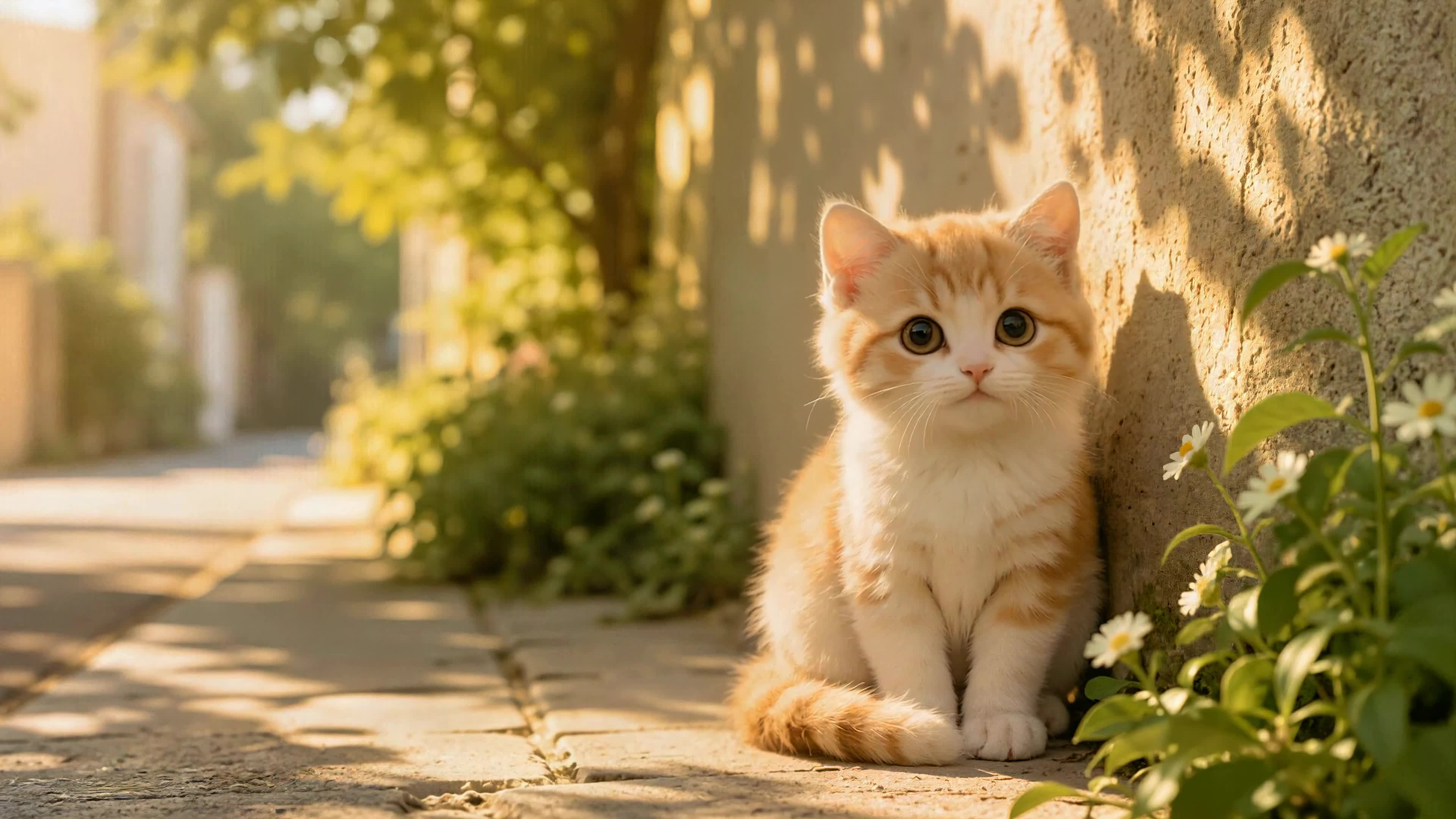 暖阳下的小橘猫