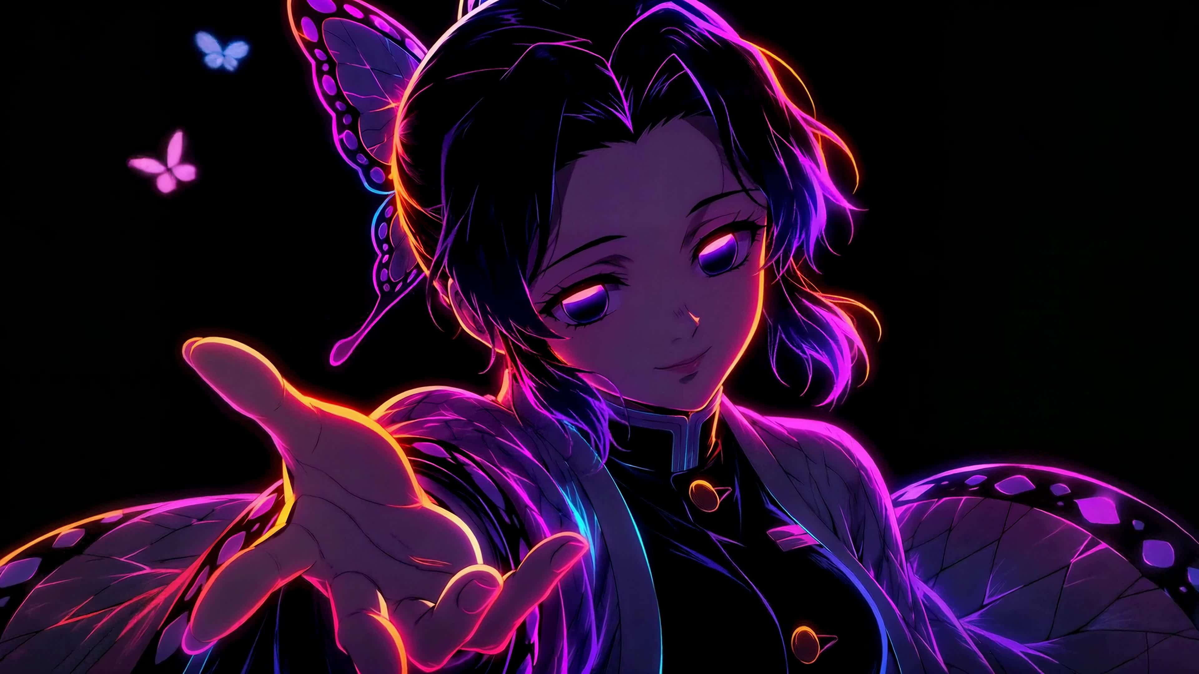 霓虹蝶影少女