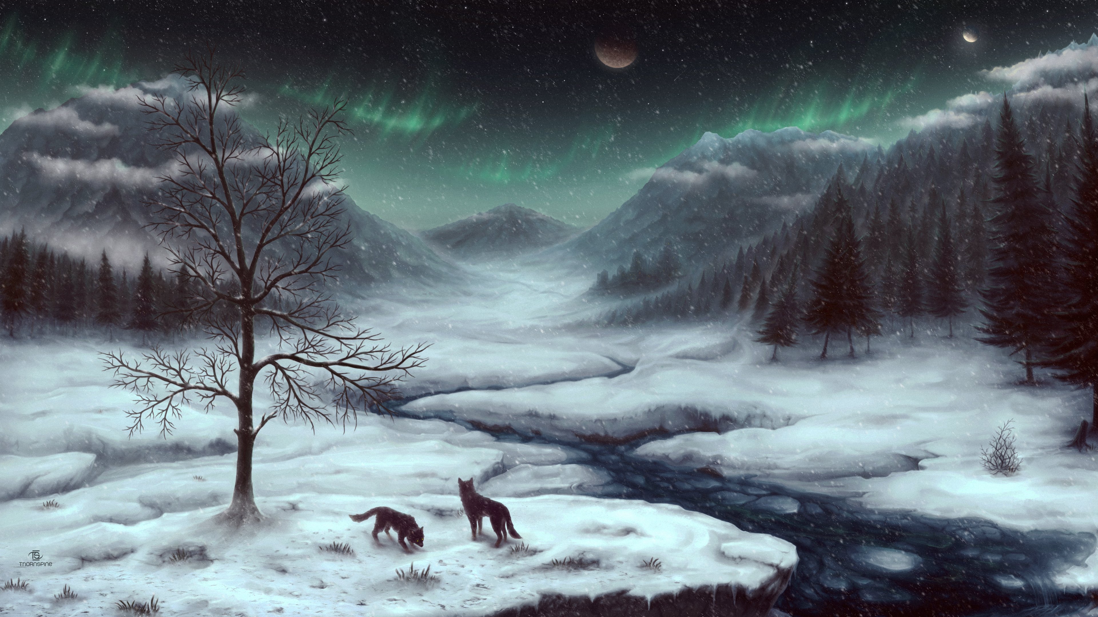 Snowy Skyrim游戏风景4K_15976