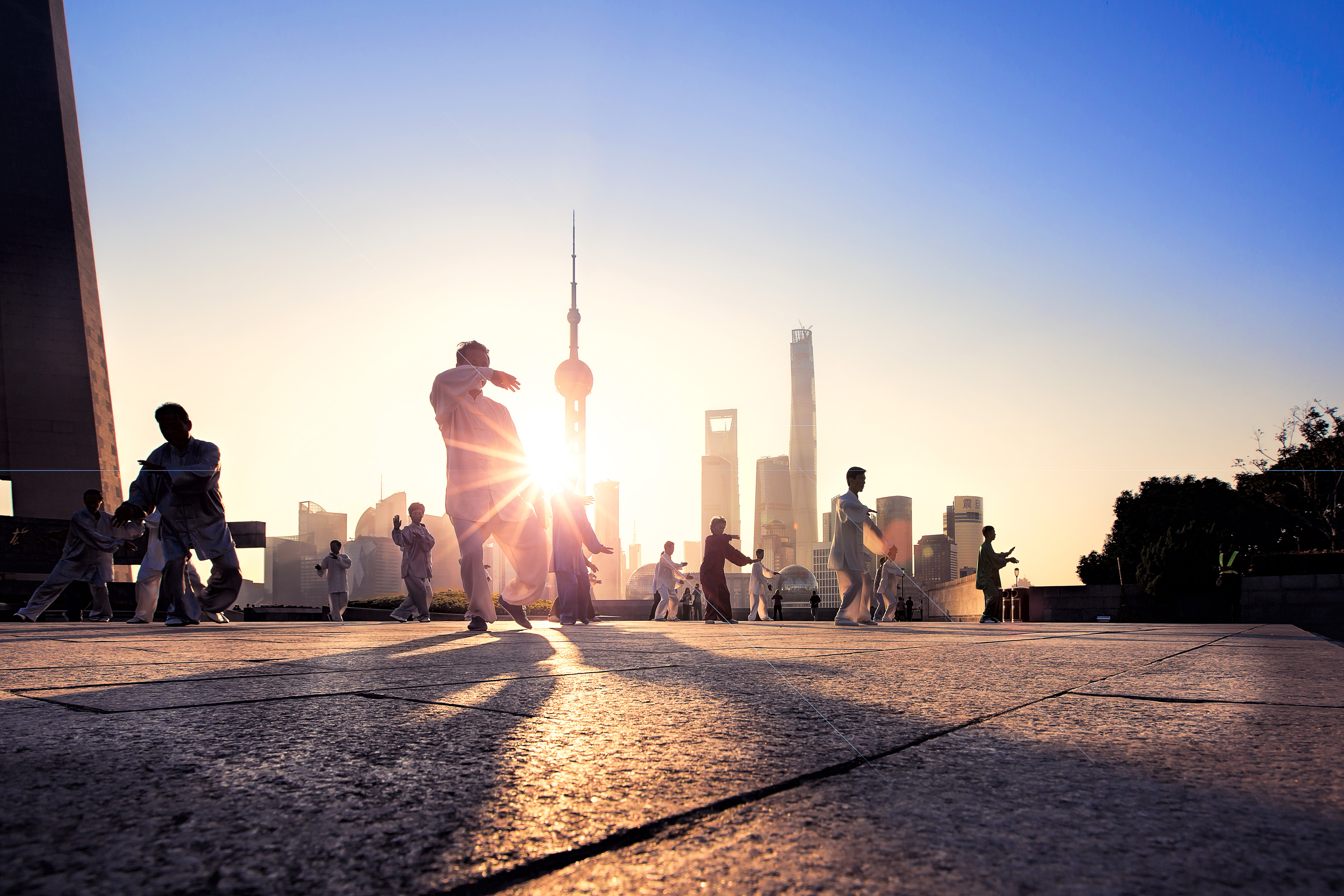 上海的早晨4k人物风景图_5583