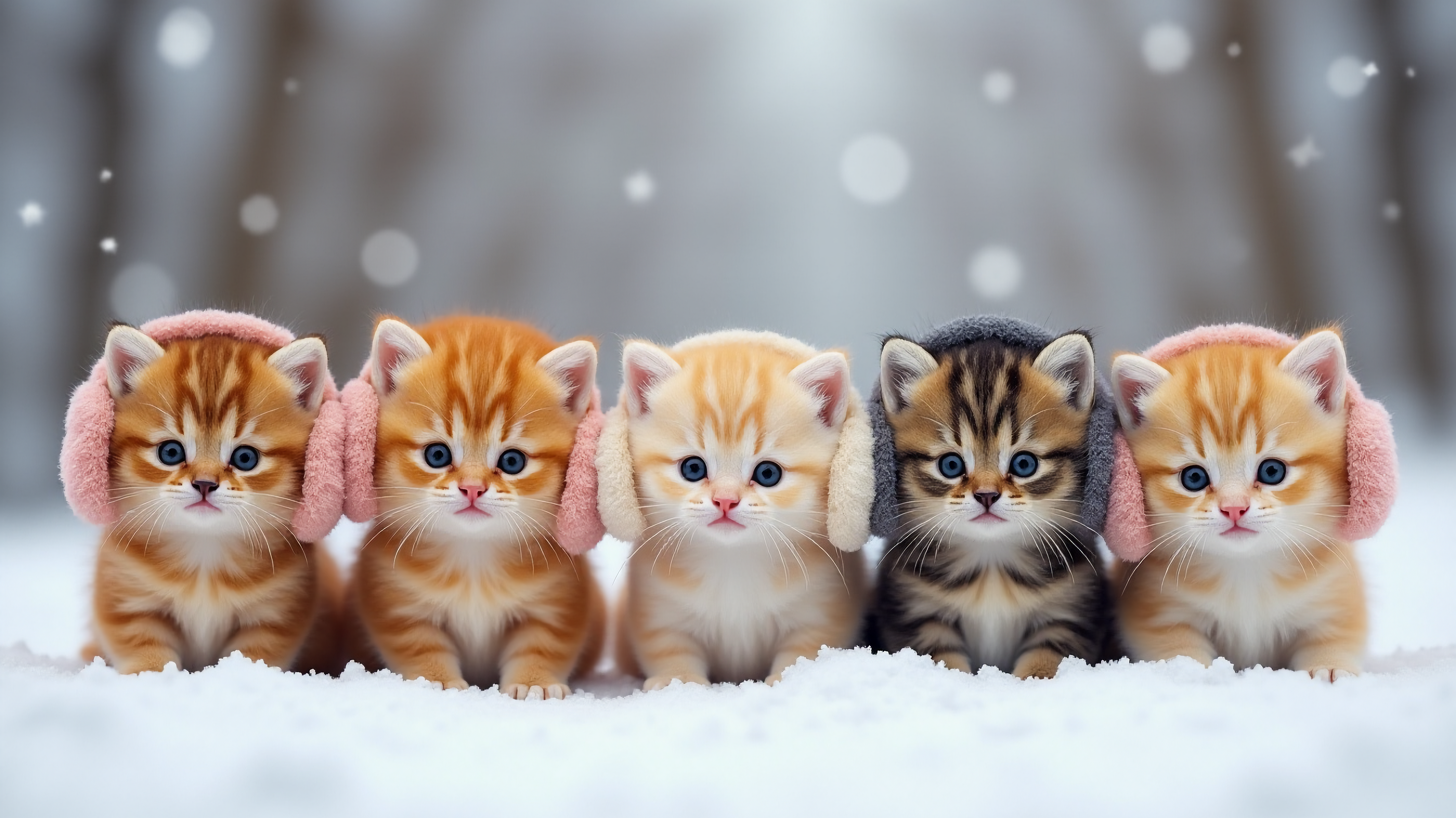 雪地可爱猫咪
