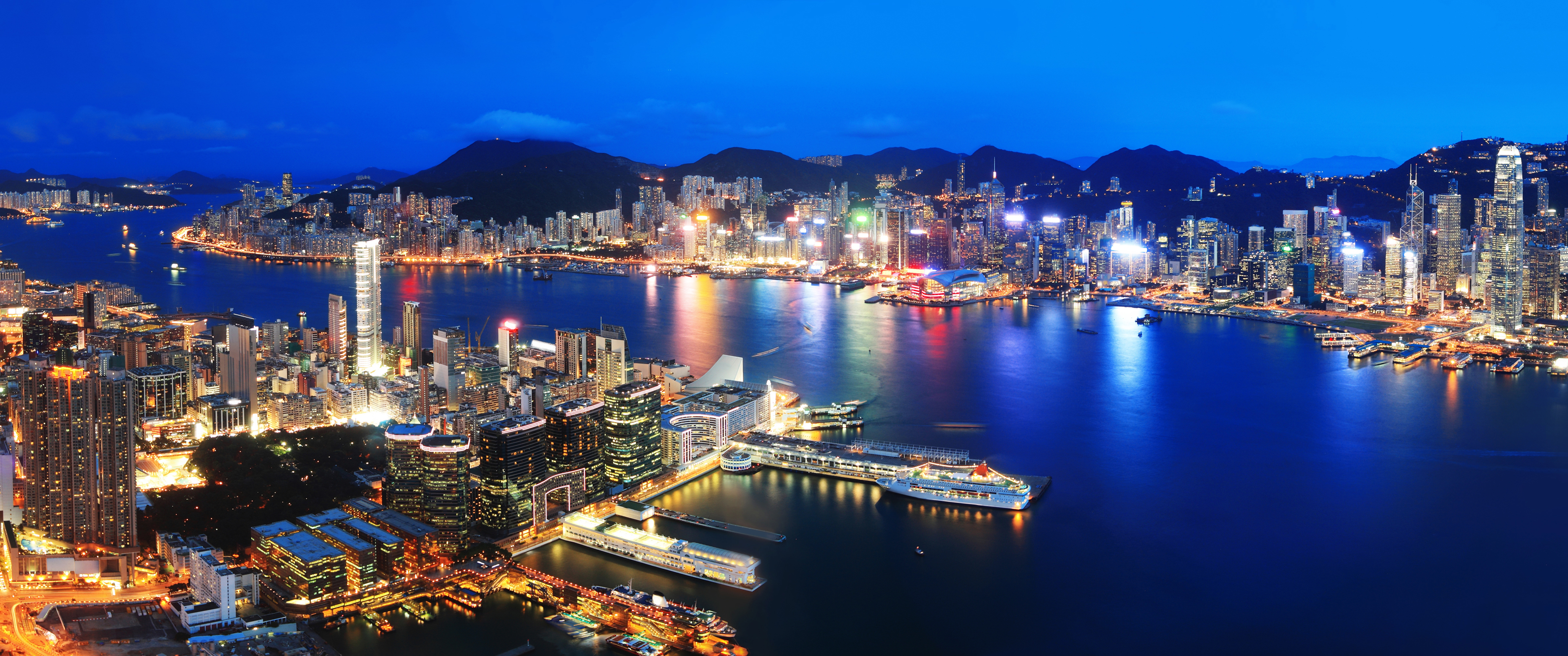 傍晚海边港口城市美景34_20399