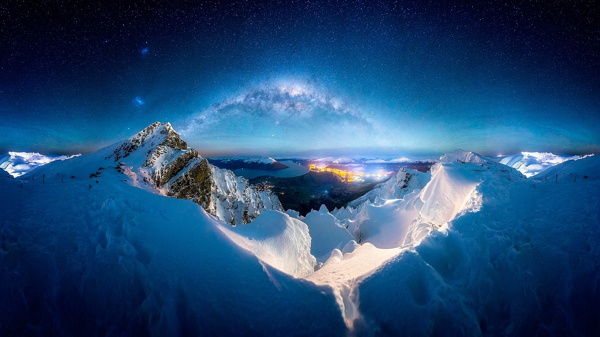 冬天,山,雪,夜晚风景图_3933