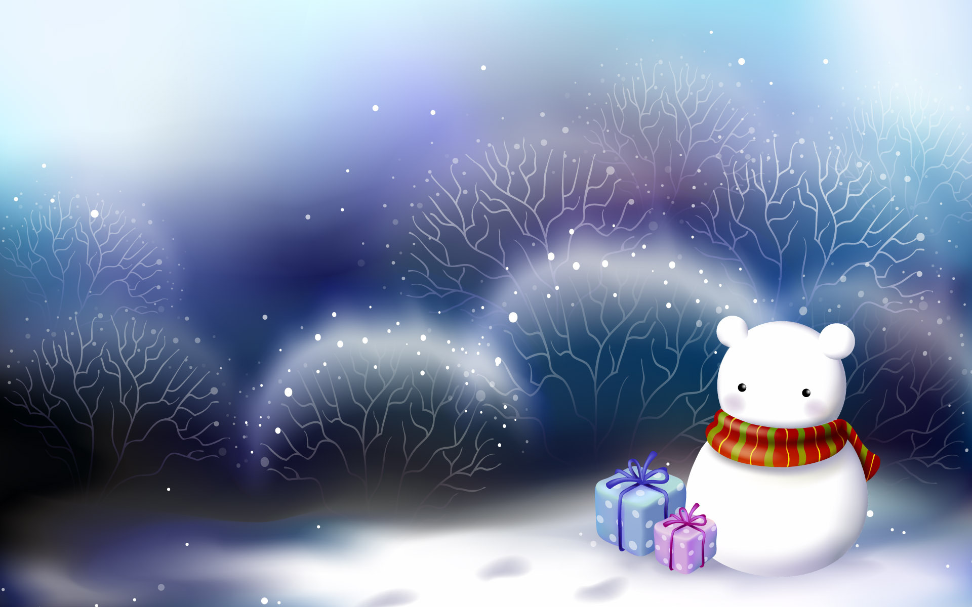 冬天,白色的雪,可爱雪人_3516