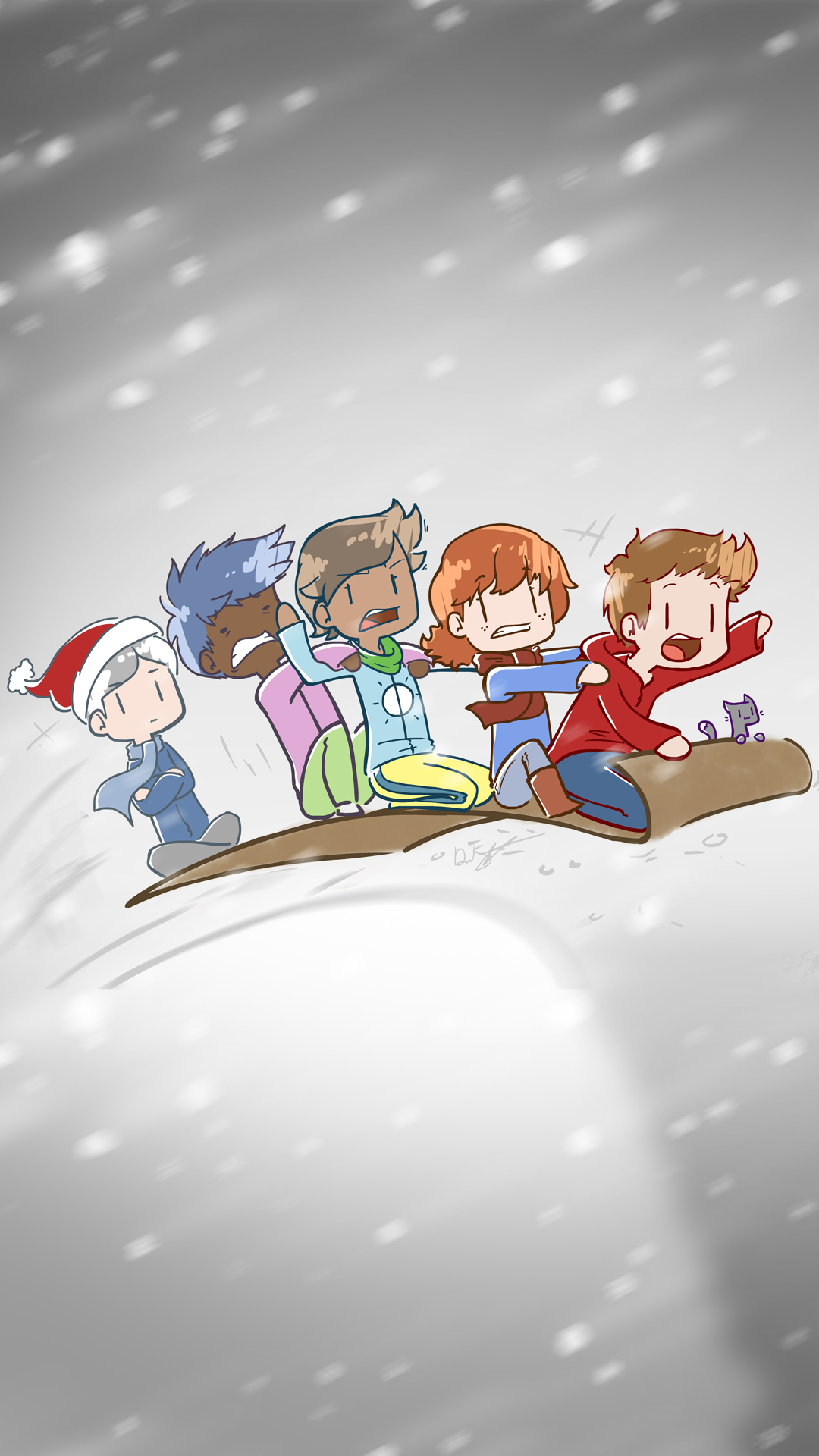 冬季下雪可爱人物手机壁_16977