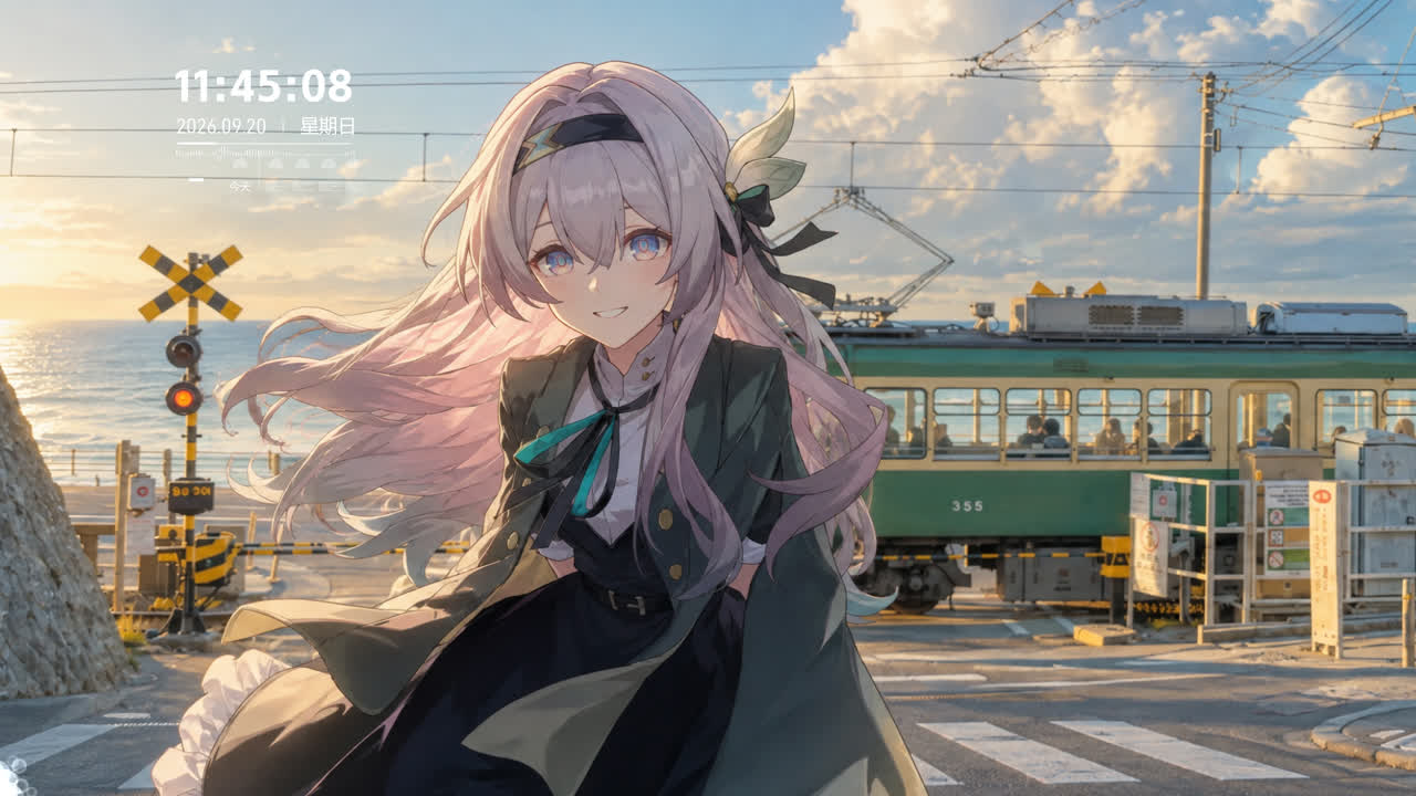【溶图-可自定义制作】流萤海边列车（支持天气日期音频响应）