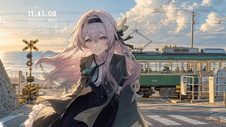 【溶图-可自定义制作】流萤海边列车（支持天气日期音频响应）