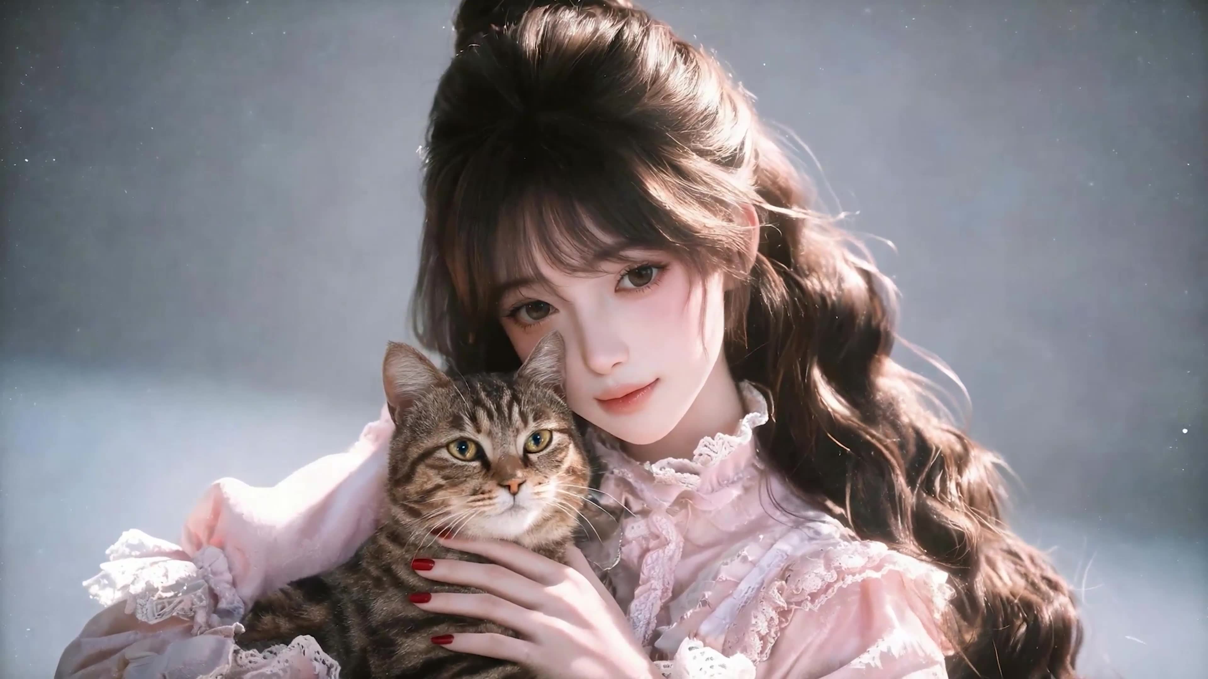女孩与猫咪