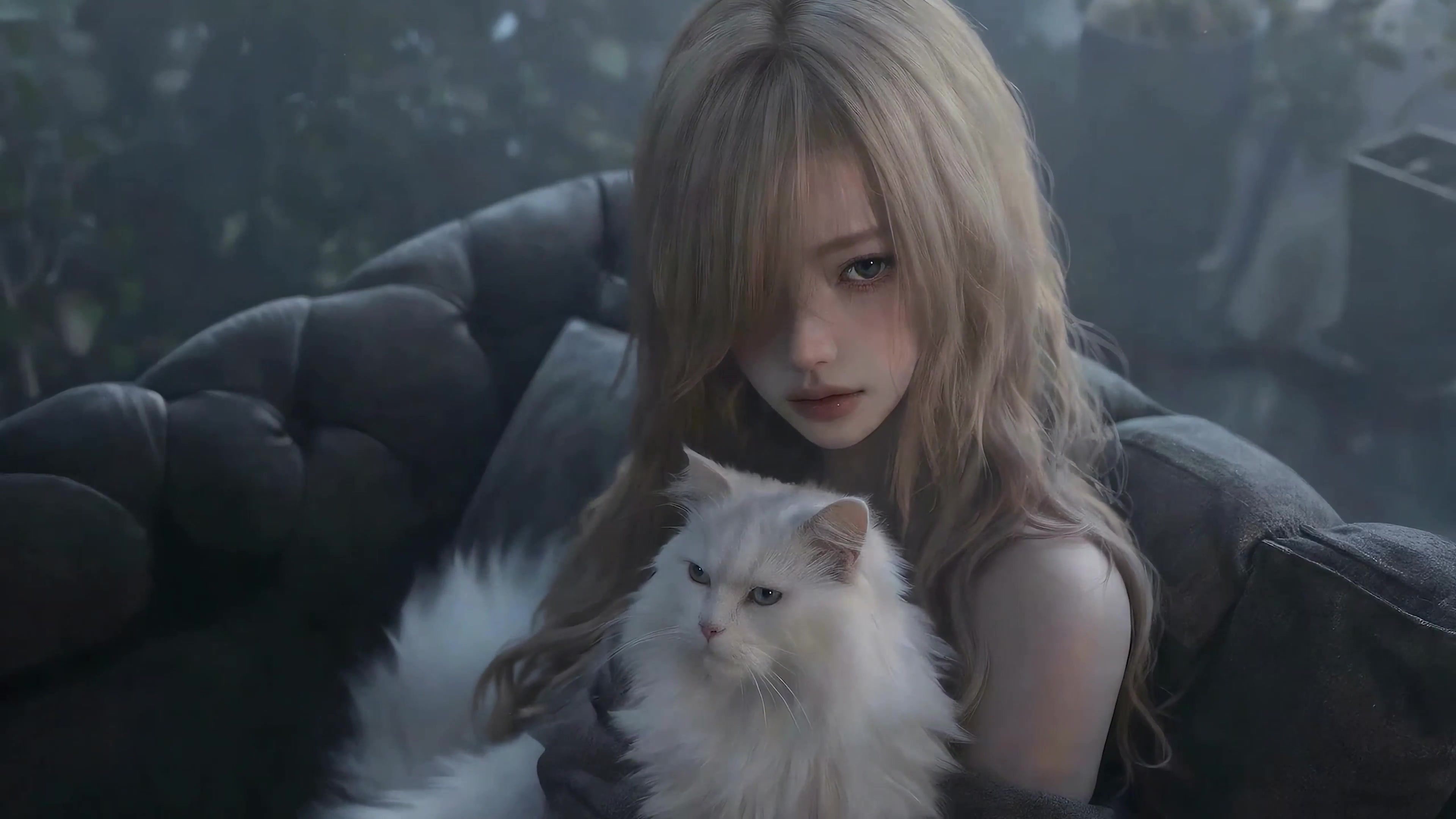 女孩与猫咪