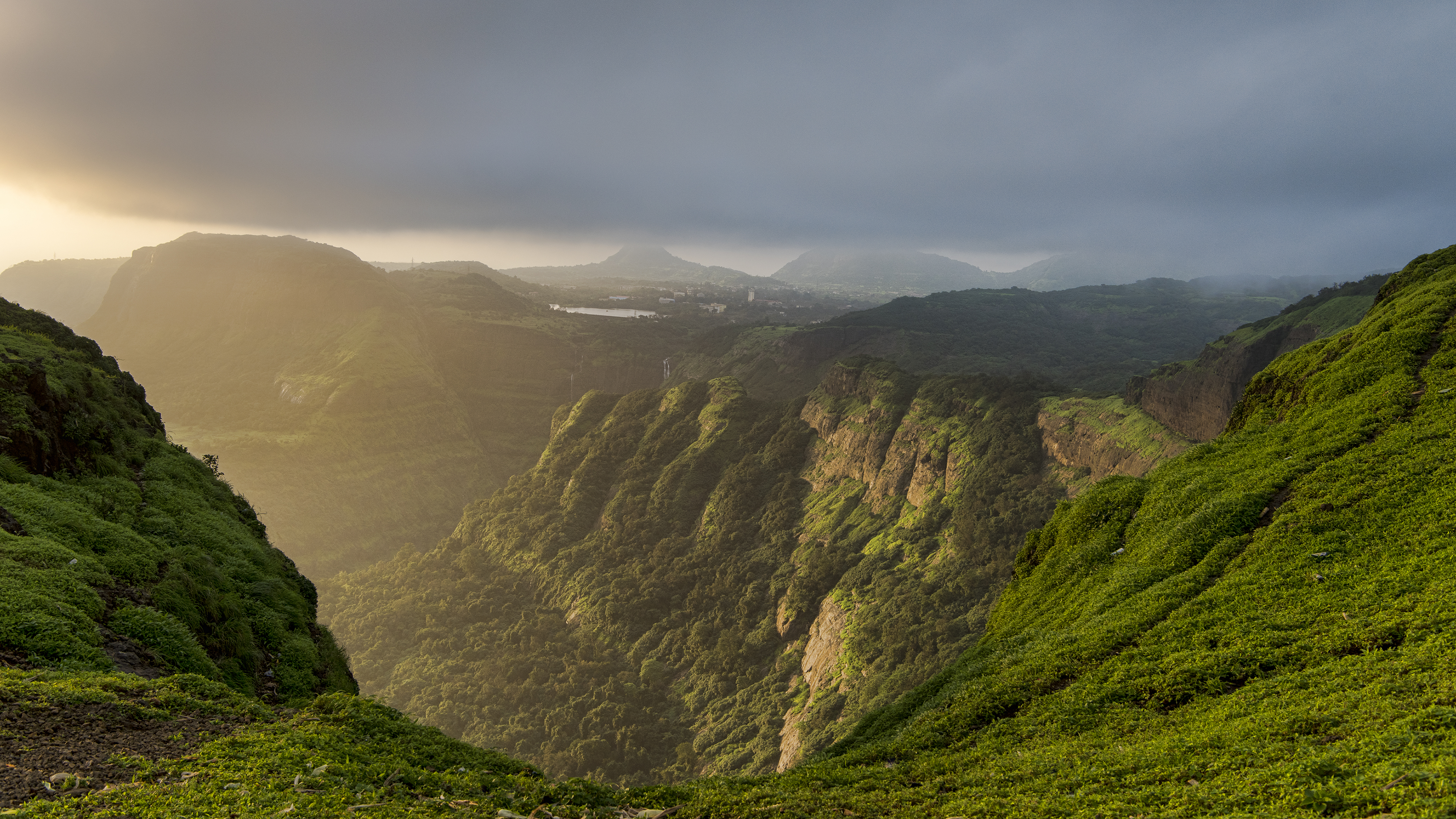 印度 夕阳 山谷风景4K壁_9128