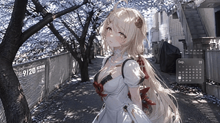 【溶图-可自定义制作】樱花树下的菲欧妮（支持时间日历音频响应）