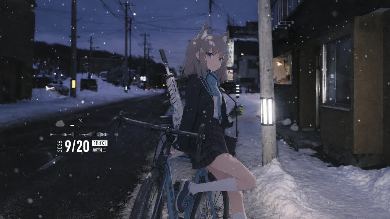 【溶图-可自定义制作】寒夜落雪・砂狼白子（支持时间天气音频响应）