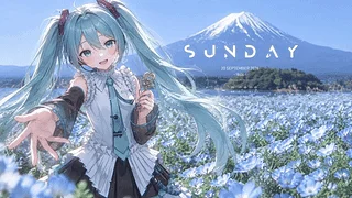 【溶图-可自定义制作】山映蓝英・初音未来（支持时间天气音频响应）
