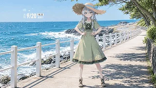【溶图-可自定义制作】碧海栈道下的伊蕾娜（支持时间天气音频响应）