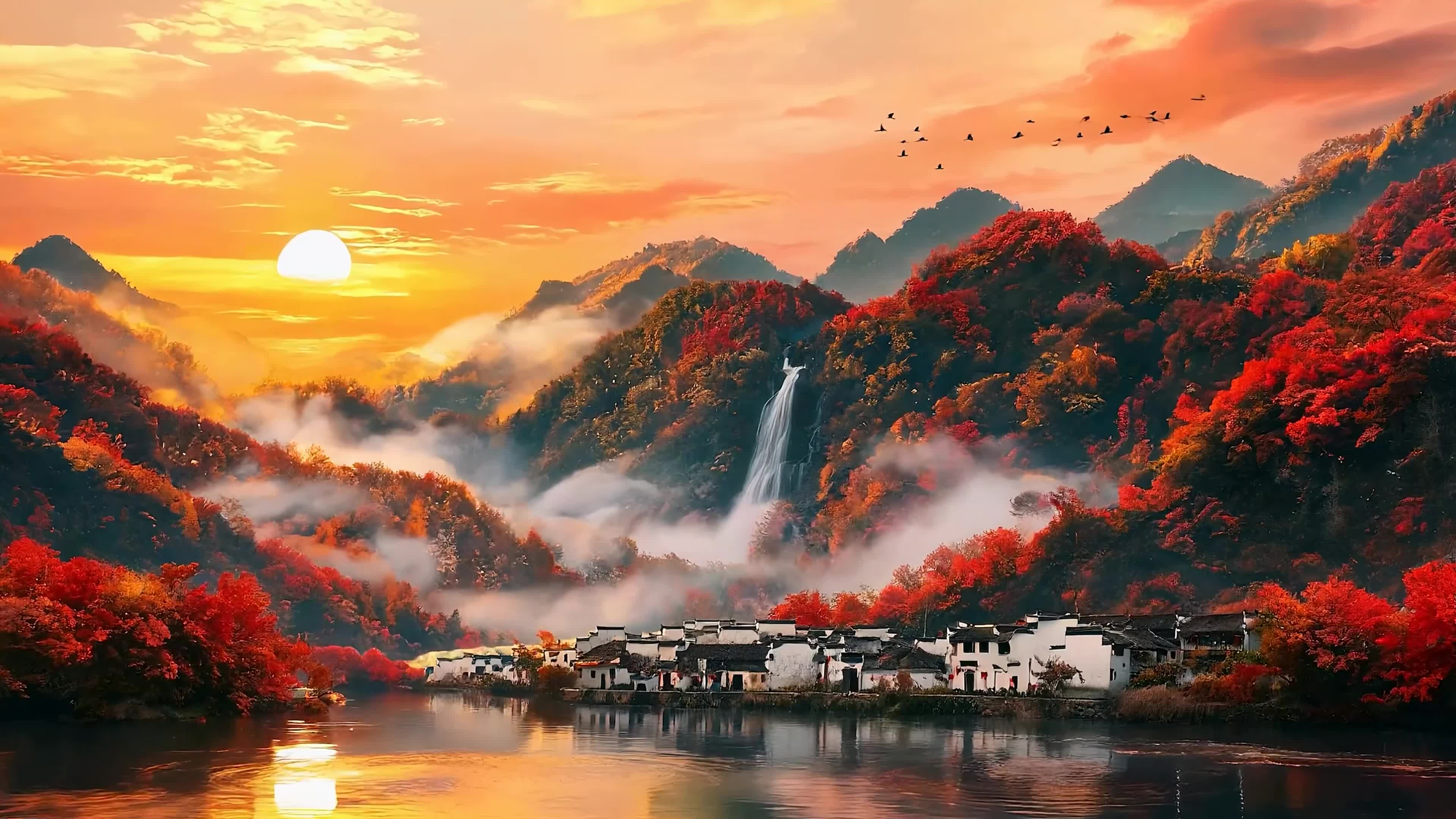 秋季古风山水