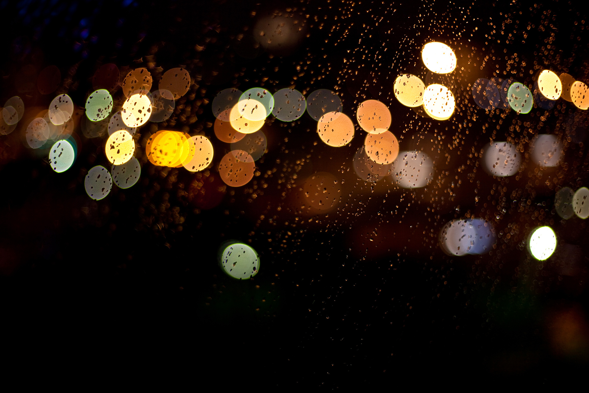 夜晚 五彩 雨 灯 磨砂玻_4552